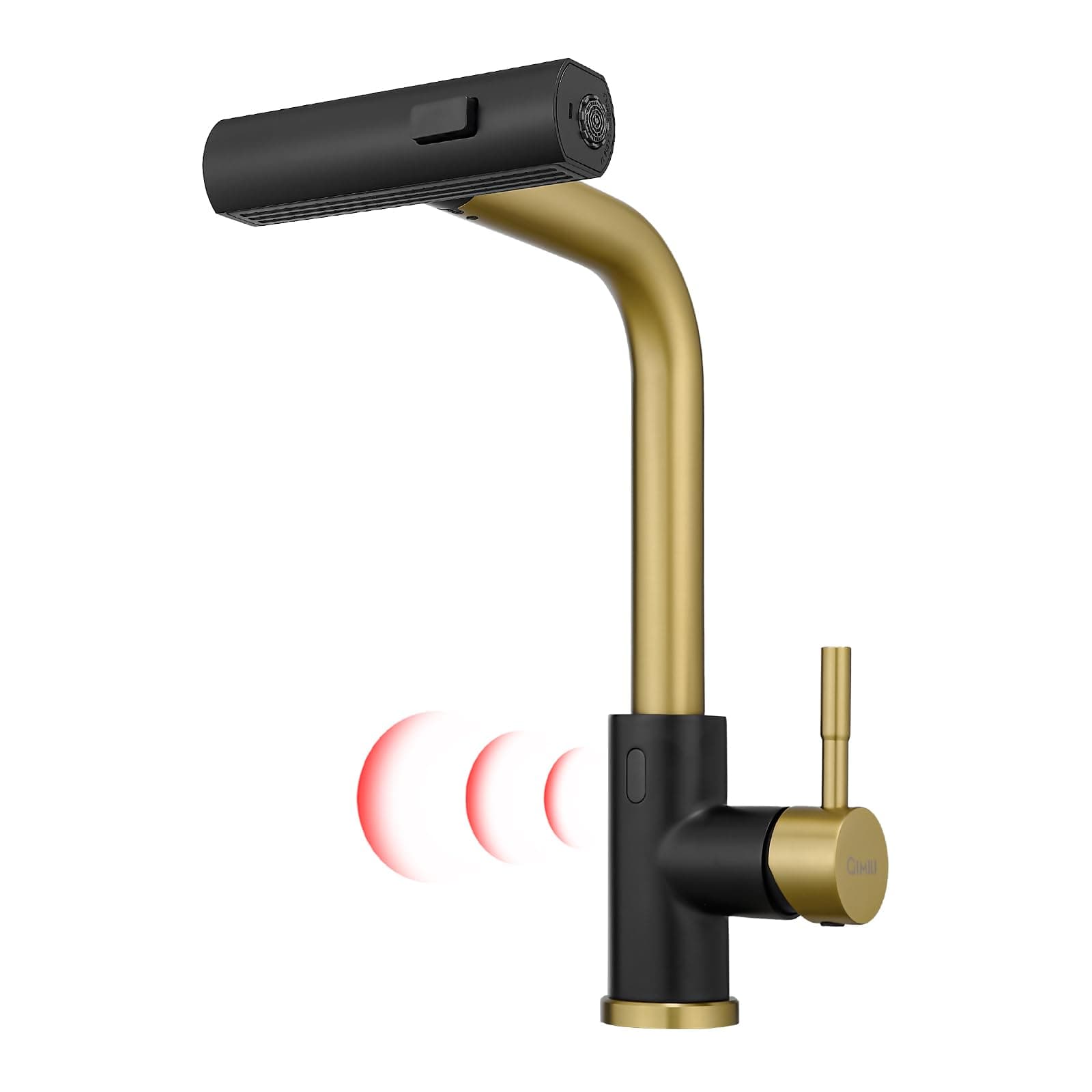 Black and Gold Touchless Kitchen Faucet with Pull Down Sprayer, 15” Hight Single Hole Handle Kitchen Sink Faucets