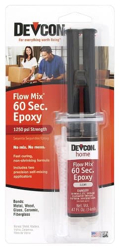 Devcon (21445-6PK) Flow-Mix 60-Second Epoxy - 14 ml (Pack of 6), Clear,Blue