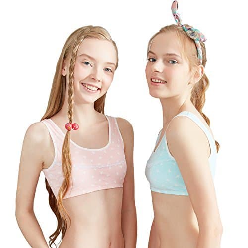 Big Girls' Seamless Training Bra Pullover Bra Young Girl 2-Pack