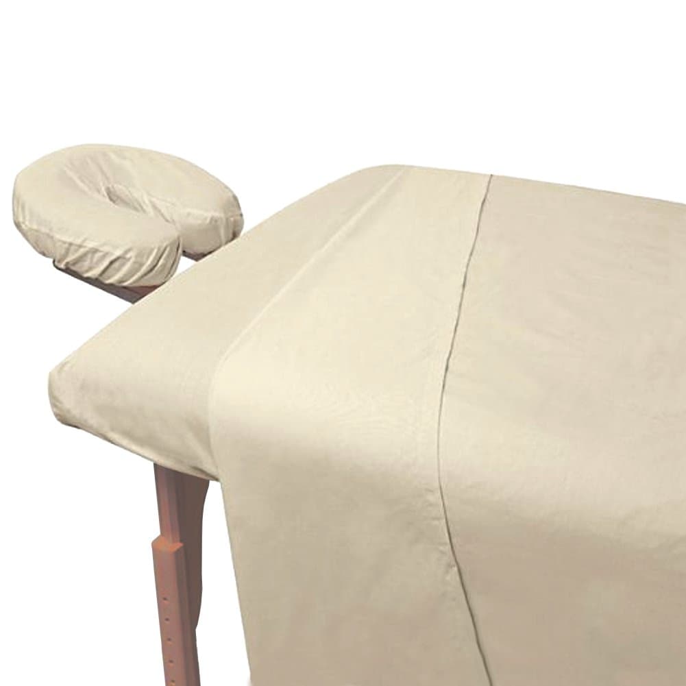 Massage Table Polycotton 3-piece Luxury Spa Sheet Set Linens (Natural)