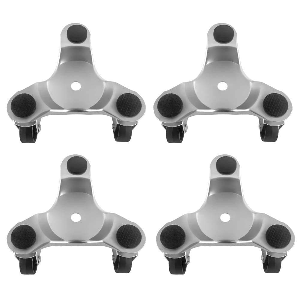 4 pcs 6" Steel Tri-Dolly, 200 lbs Load Capacity, Great for Moving Furniture & Appliances, Durable and Easy to Use (Capacity 200lbs, 4pc)
