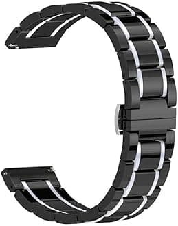 Watch Strap, 20mm 22mm 24mm Luxury Ceramic band for Women Men Watch Replacement Straps Smart Watch ceramic strap (Band Color : Black white, Band Width : 24mm)
