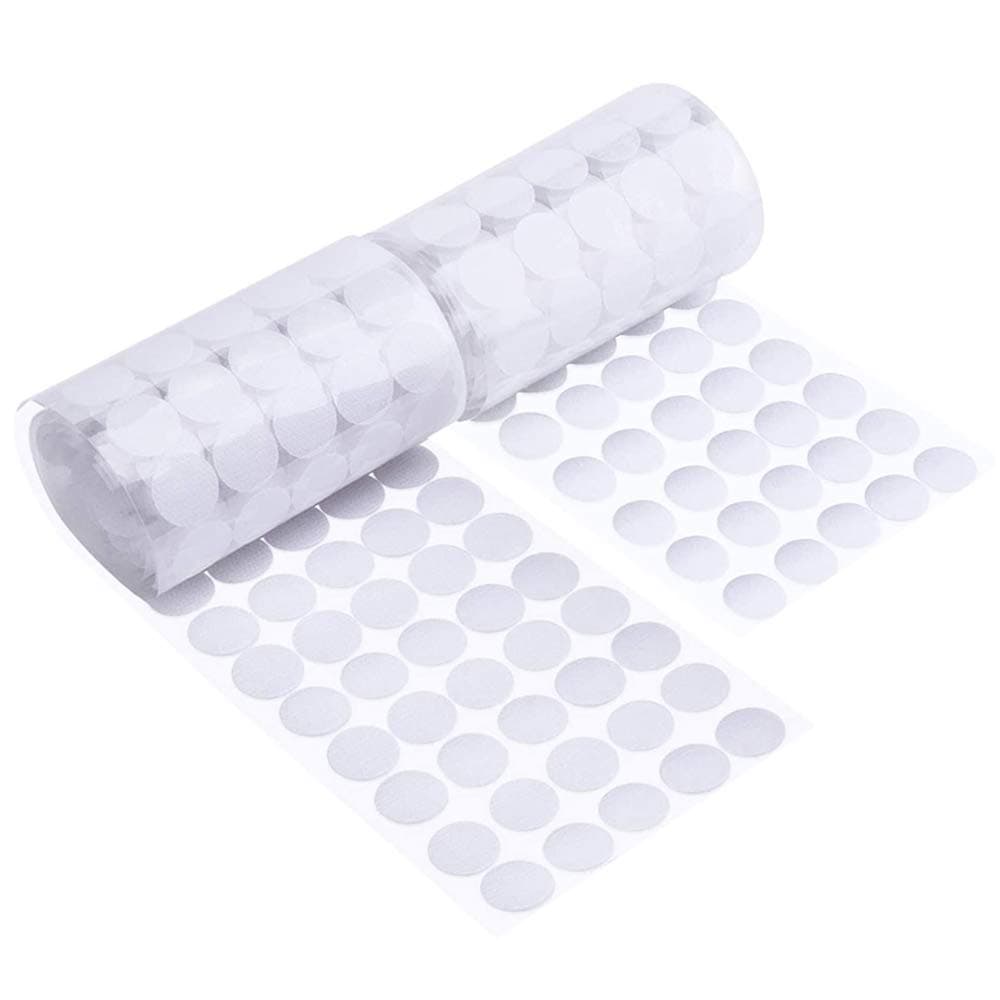 Sooleo500Pcs Self Adhesive Dots , 0.78 Inch Diameter Two Separate Hook and Loop Dots Tapes, Premium Sticky Nylon Back Coins with High Viscocity Glue, Great for Classroom, Office, Home (250 Pairs)