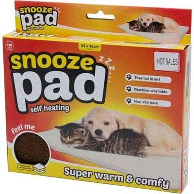 emily pets 1 Pack Self Heating Snooze Pad Pet Bed Mat for Pets Cats, Dogs and Kittens for Travel or Home, Brown (Size L-57CM,W-43CM)