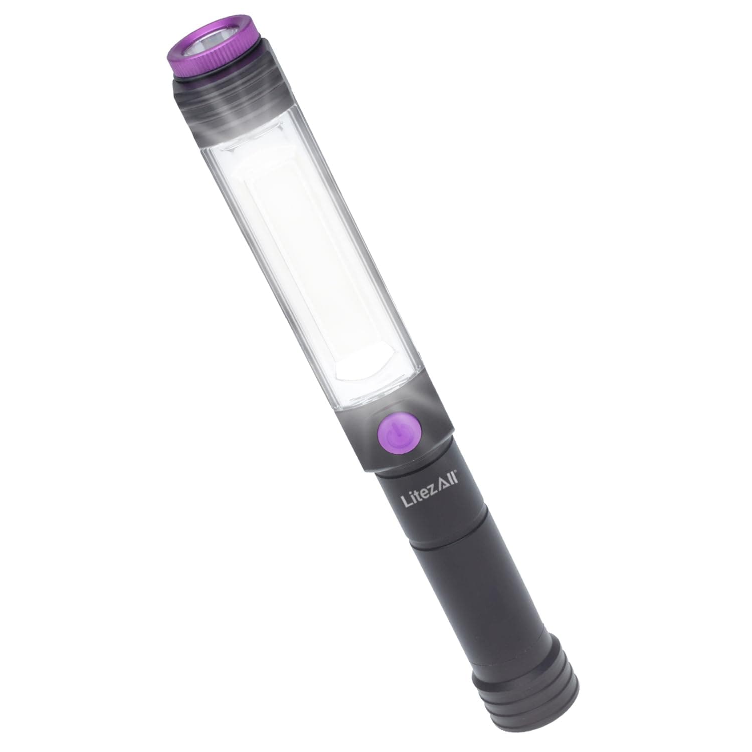 LitezAll Pen Flashlight | Compact and Portable Tactical Pen UV Light | Battery Powered Pen Light Flashlight, Up to 400 Lumen UV Light For Pet Stains and Other Fluids Detection, 3 AA Batteries Included