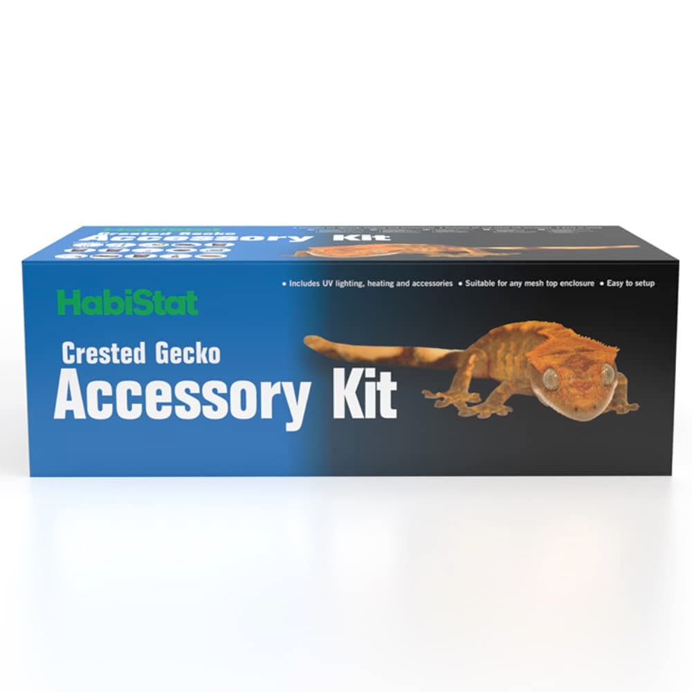 Crested Gecko Accessory Kit - Includes Pro T5 UVB Kit, Clamp Lamp, Dimming Thermostat, Basking Lamp, Thermometer, Dial Hygrometer & Other Accessories - Easy To Set Up - Ideal For Beginners
