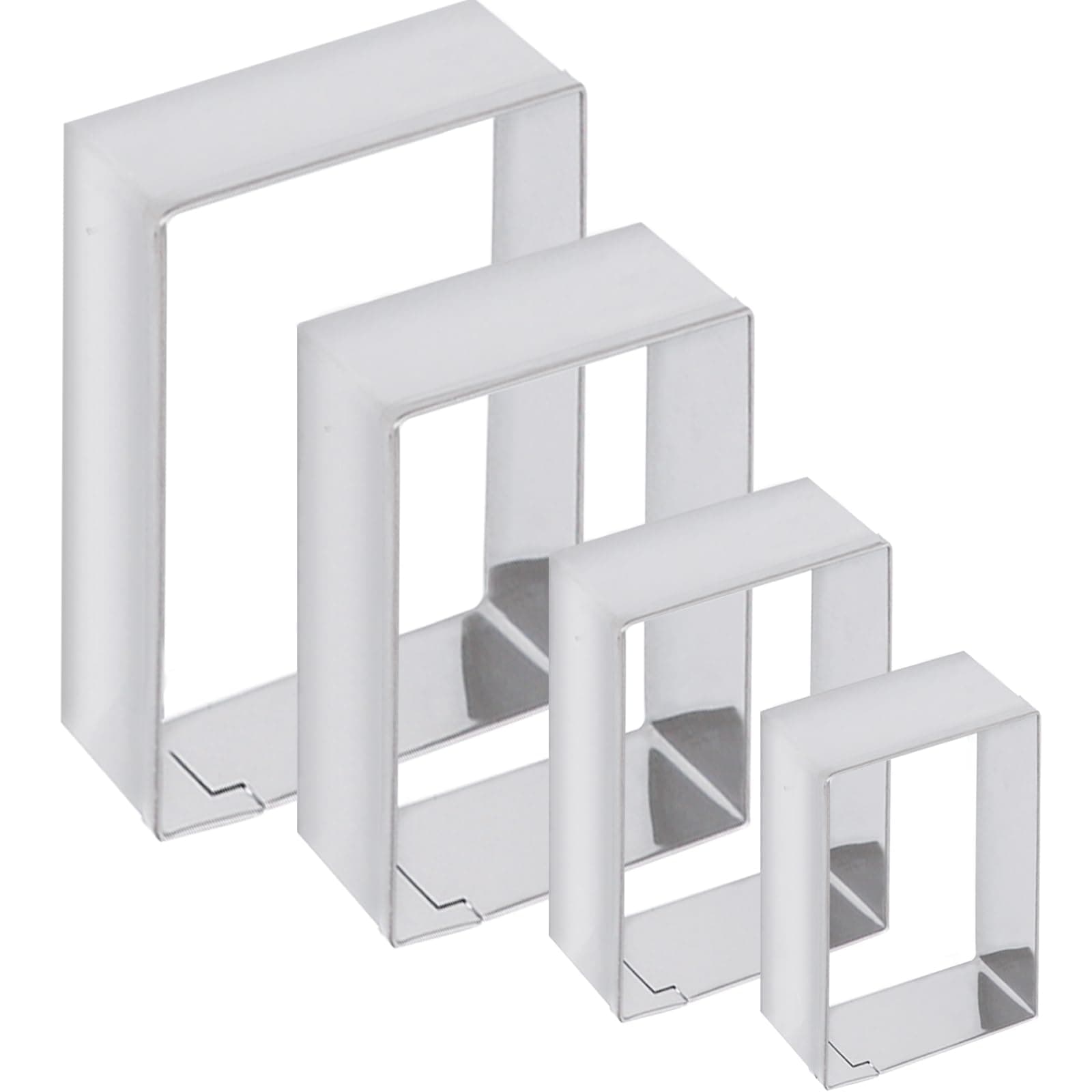 ANCKNE Rectangle cookie cutter Stainless Steel Rectangle Biscuit Molds Square Pastry Molds Fondant Cake Cookie Cutter Set 1 Inch Depth