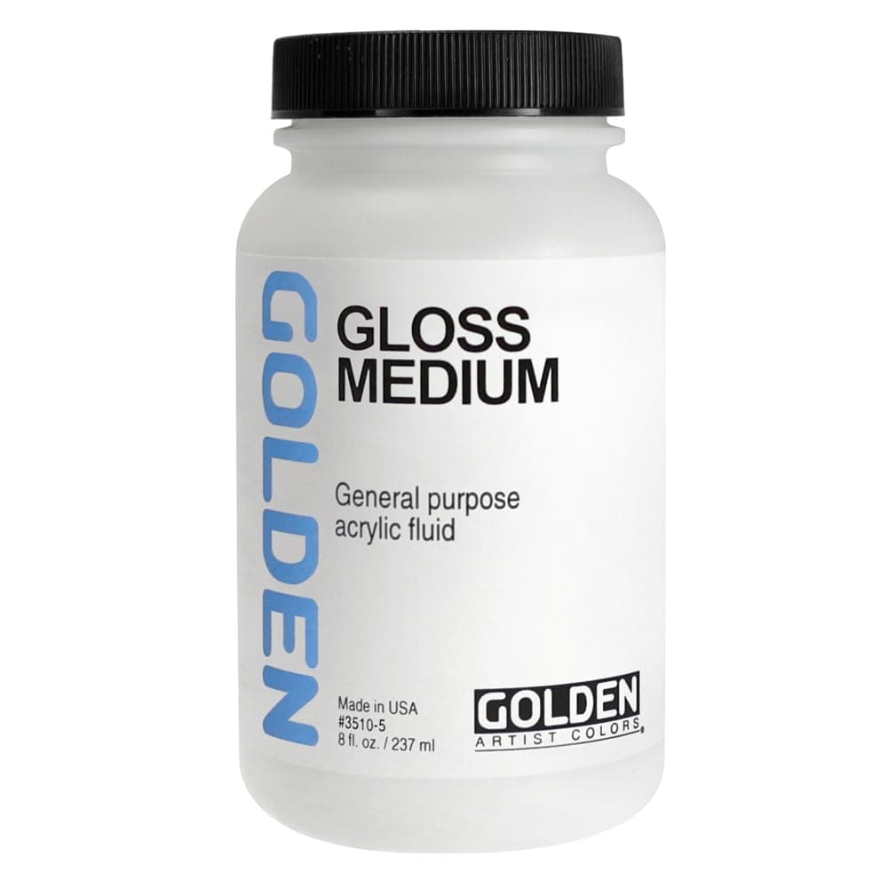 GOLDEN Gloss Medium, 8 fl. oz. Jar, Professional Acrylic Medium, Transparent