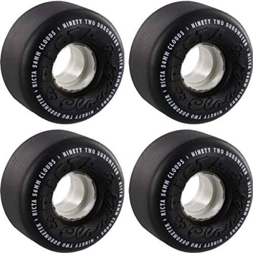 Ricta Wheels Clouds Black/White Skateboard Wheels - 56mm 92a (Set of 4)