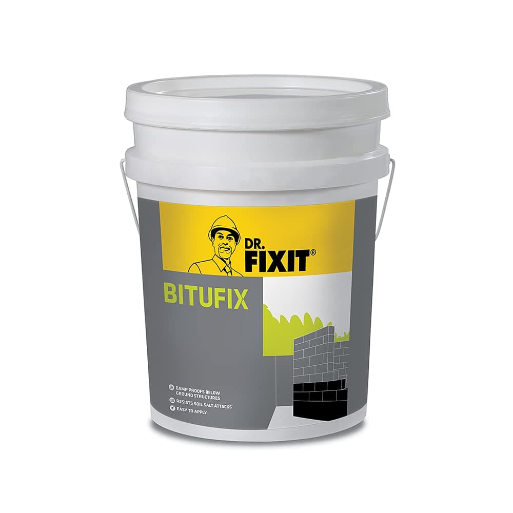 BITUFIX, Below Ground Waterproofing - 20 KG, for Damp Proofing course like Footing, Masonry Wall, Neck Columns, and Plinth Beam & DPC. Resist Salt Attacks.
