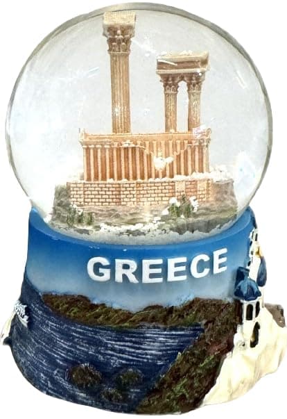 Greece Snow Globe 65mm Features The Athens Acropolis