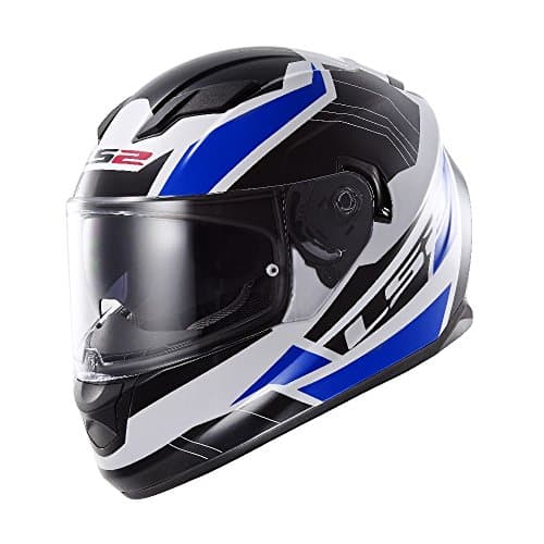 LS2 Stream Omega Full Face Motorcycle Helmet With Sunshield (Blue, X-Large)
