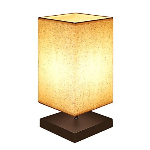 Beside Table Lamp, Solid Wood Table Lamp Nightstand Lamp for Bedroom Living Room Office Study