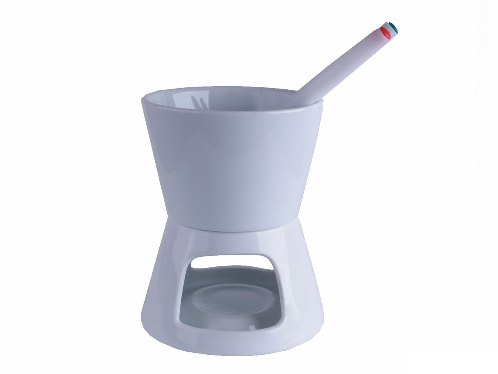 HIT Ceramic Chocolate Fondue with Tea Light, White