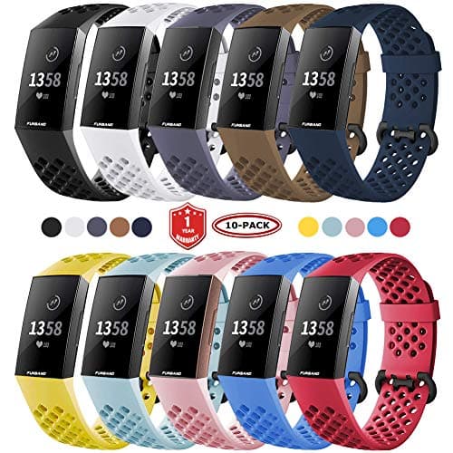 FunBand for Fitbit Charge 3 /Charge 3 SE/Charge 4 Soft Silicone Sport Straps