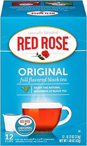 Red Rose Original Full Flavored Black Tea Specially Blended Strong Black Tea Single Serve K-Cups (Pack of 1)