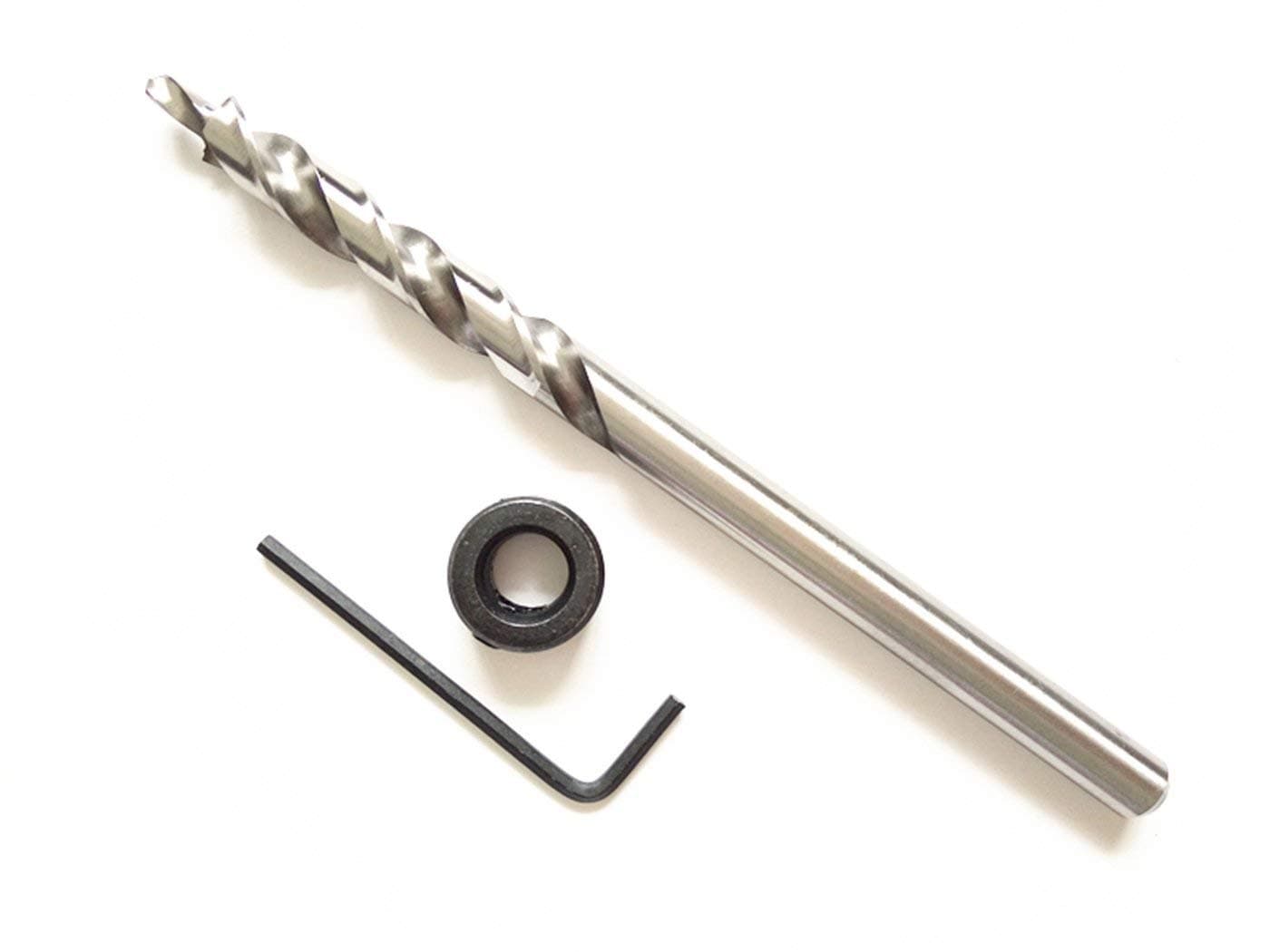 Inton 3/8" Replacement Twist Step Drill Bit with Depth Stop Collar 6.5" Length for Manual Pocket Hole Jig Master System