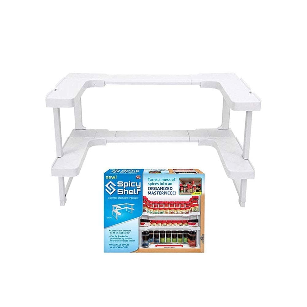 Adjustable Spice Shelf Qulity Organizer Kitchen Spice Rack, Makeup Cosmetics Counter Organizing Stand,Bathroom Organizer with Sturdy Construction