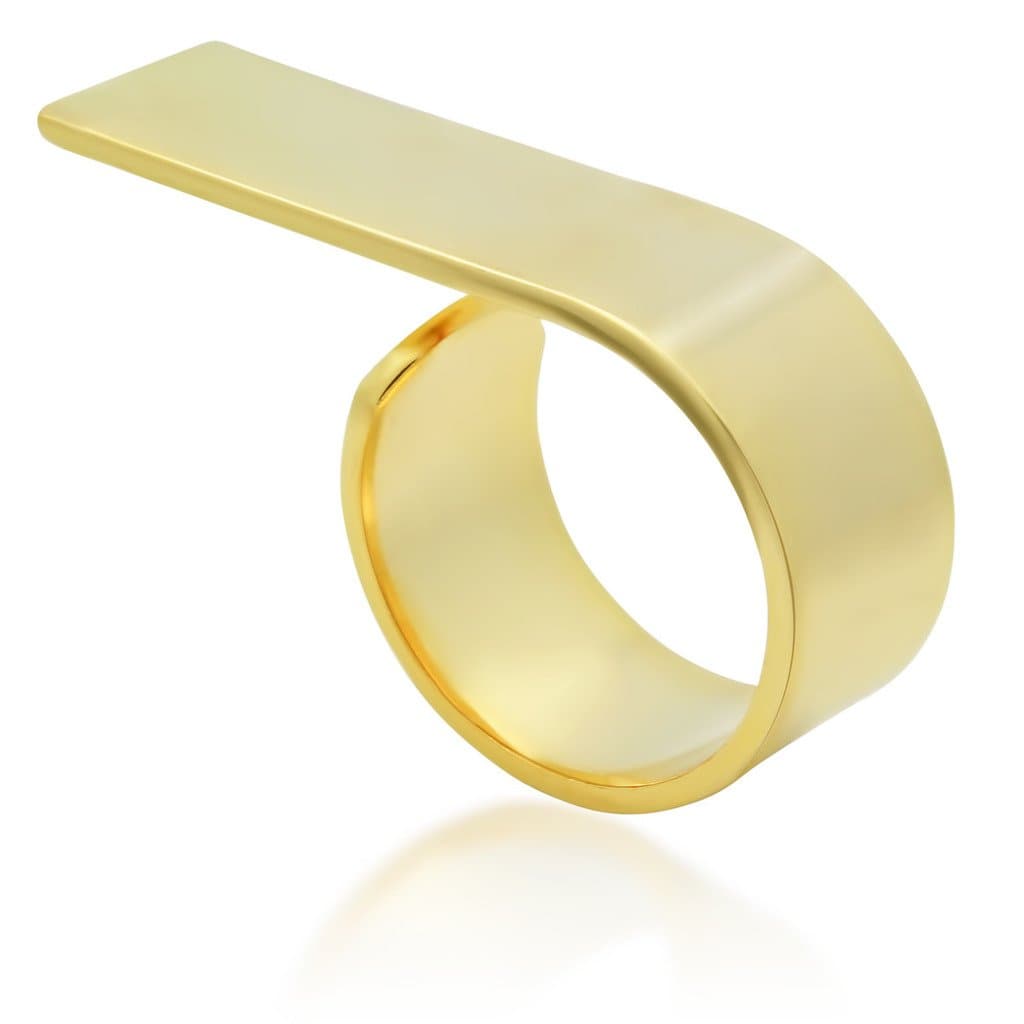 Gold Plated Tube Ring, Knuckle Duster Ring, Stacking Rings, Everyday Glam Jewelry