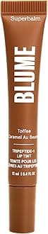 Blume Tri-Peptide Toffee Soft Brown Tinted Lip Balm - Superbalm Lip Moisturizer with Shea Butter and Squalane to Deeply Hydrate & Heal Dry, Cracked Lips - Cruelty Free & Vegan Lip Plumper (0.4 Fl Oz)