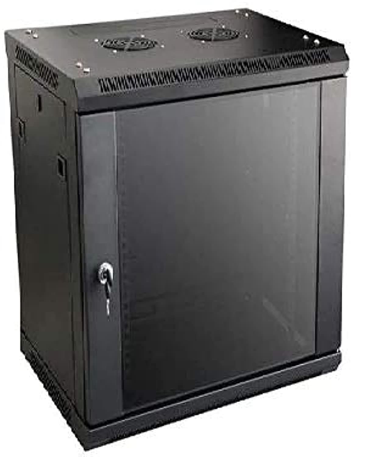 Wall mount Server Rack Cabinet 12U- Size 600mm(W) x 600mm(D) x 630mm(H) -With 1pc Toughened glass front door -2pcs side removable panels