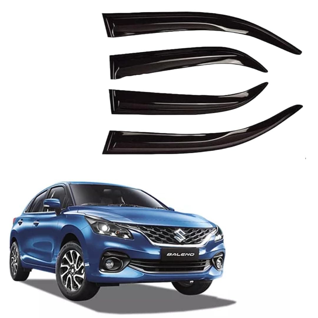 Auto Royal Unbreakable Car Window Door Visor/Rain Guard/Wind Deflector Compatible for (Maruti Suzuki Baleno 2022)