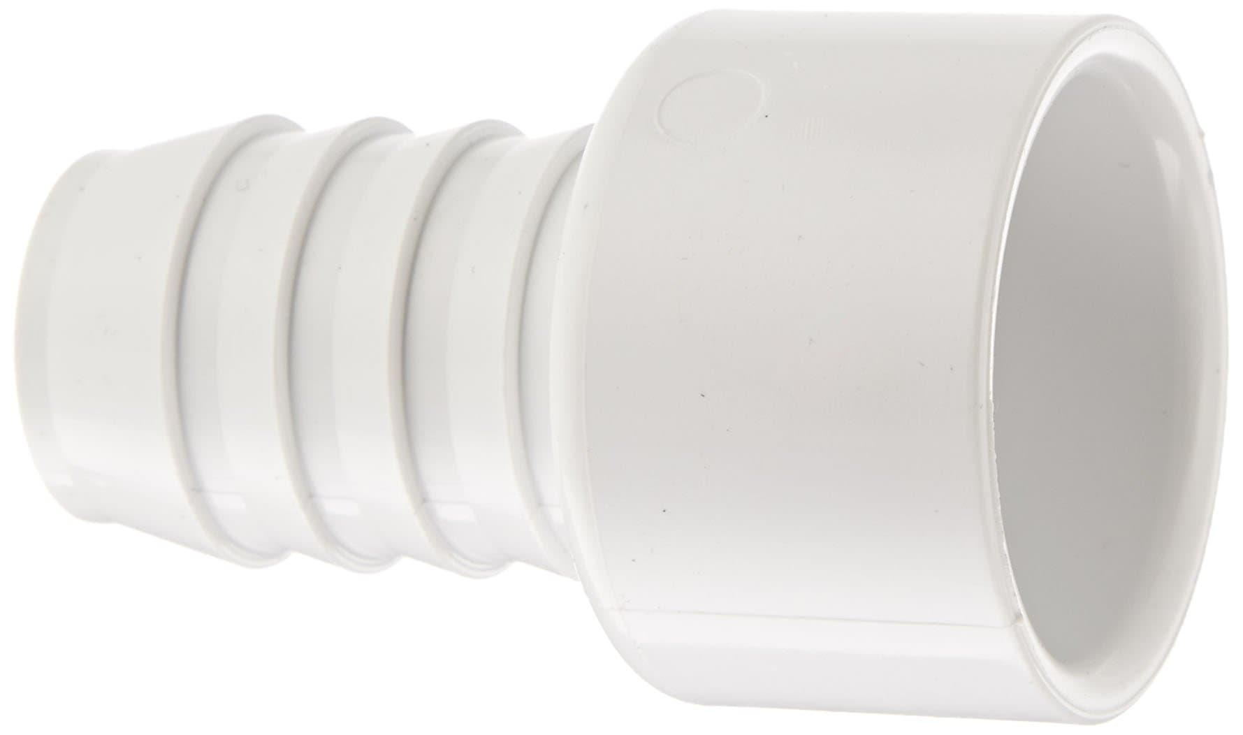 spears manufacturing 474 Series PVC Pipe Fitting, Adapter, Schedule 40, White, 1"Barbed x 1" Socket