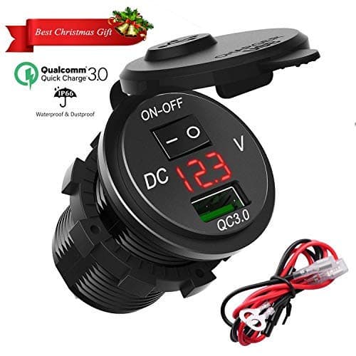 SONRU Dual USB Car Charger Socket with Touch Switch, Waterproof 5V / 4.2A Charger Socket Power Outlet 2.1A & 2.1A for 12V~24V Vehicles Car Boat Motorcycle SUV Truck Caravan Marine