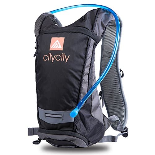 cilycily Hydration Backpack with 2L BPA Free Bladder Great for Outdoor Sports of Running Hiking Camping Cycling Skiing … (Black)