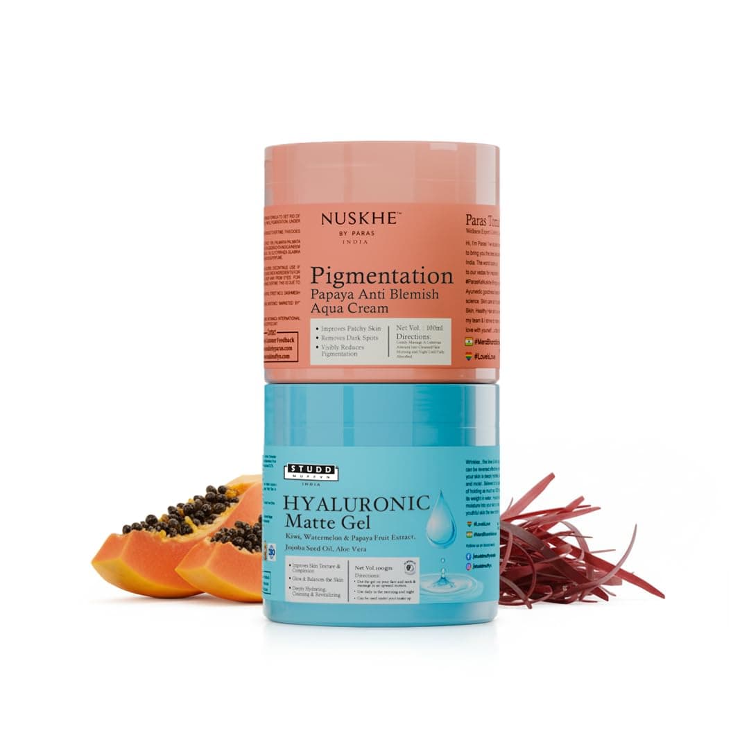 - AM PM Pigmentation Combo |Deep Hydration | Day & Night Care | Natural Formula | fades pigmentation | Glowing Skin Hyaluronic Face Gel | Pigmentation Cream | For Men & Women | 100gm Each