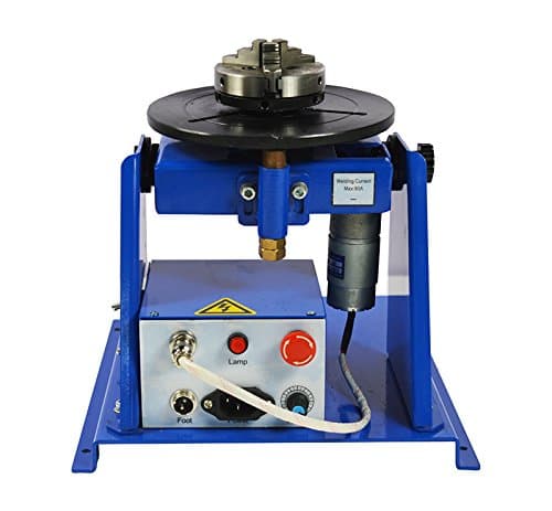 TECHTONGDA 110V 110V Rotary Welding Positioner Turntable Table Machine 3 Jaw Lathe Chuck 180mm Workbench 0-90º Positioning Turntable Portable Welder Positioner Turntable Machine (2.5inch(65mm) Chuck)