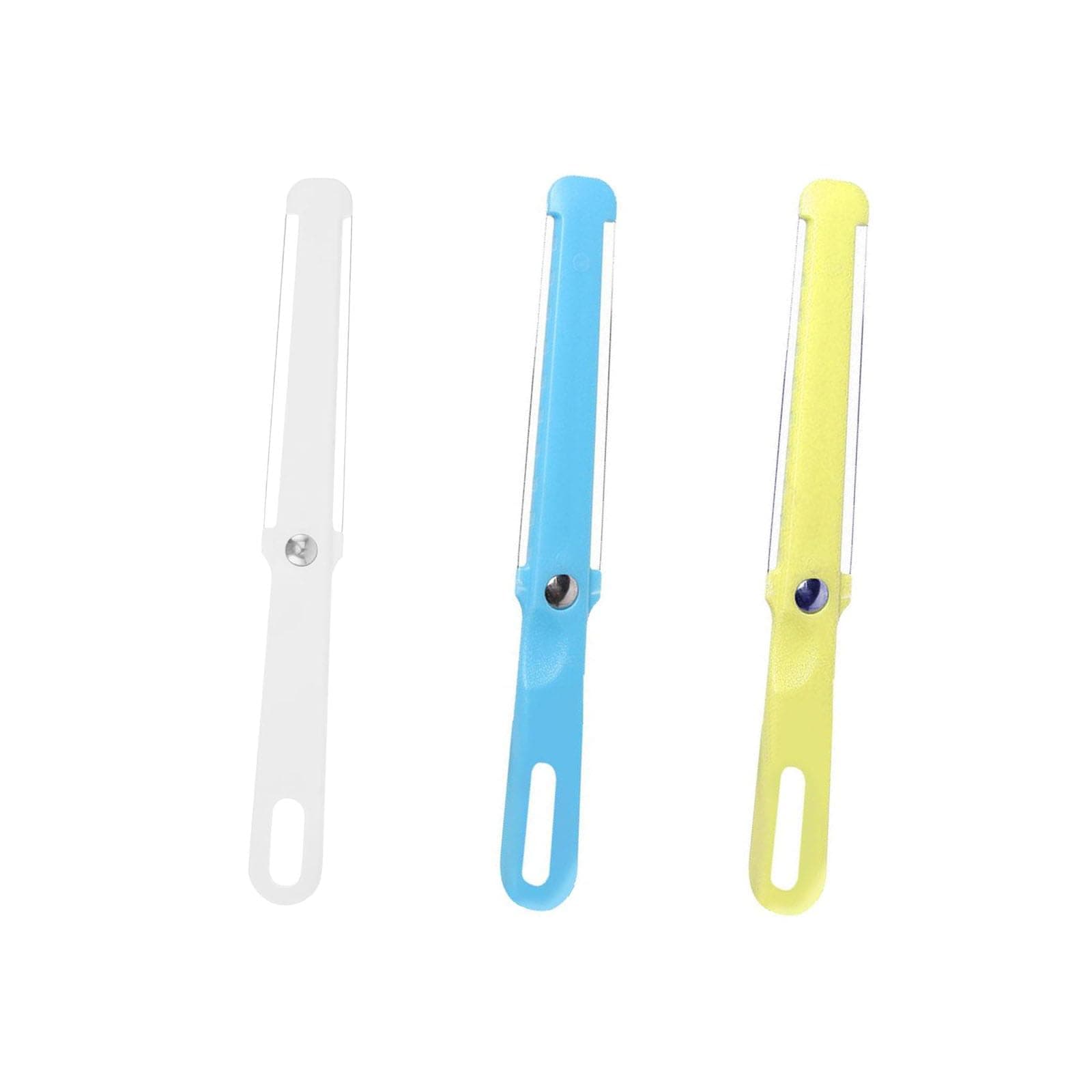 NentMent 3 Pack Cheese Slicer Handheld 2 Side Wire Blade Knife Butter Cutter Peeler Spatula Cake Sausage Ham Slicing Tool for Cheddar Gruyere Raclette Mozzarella Block