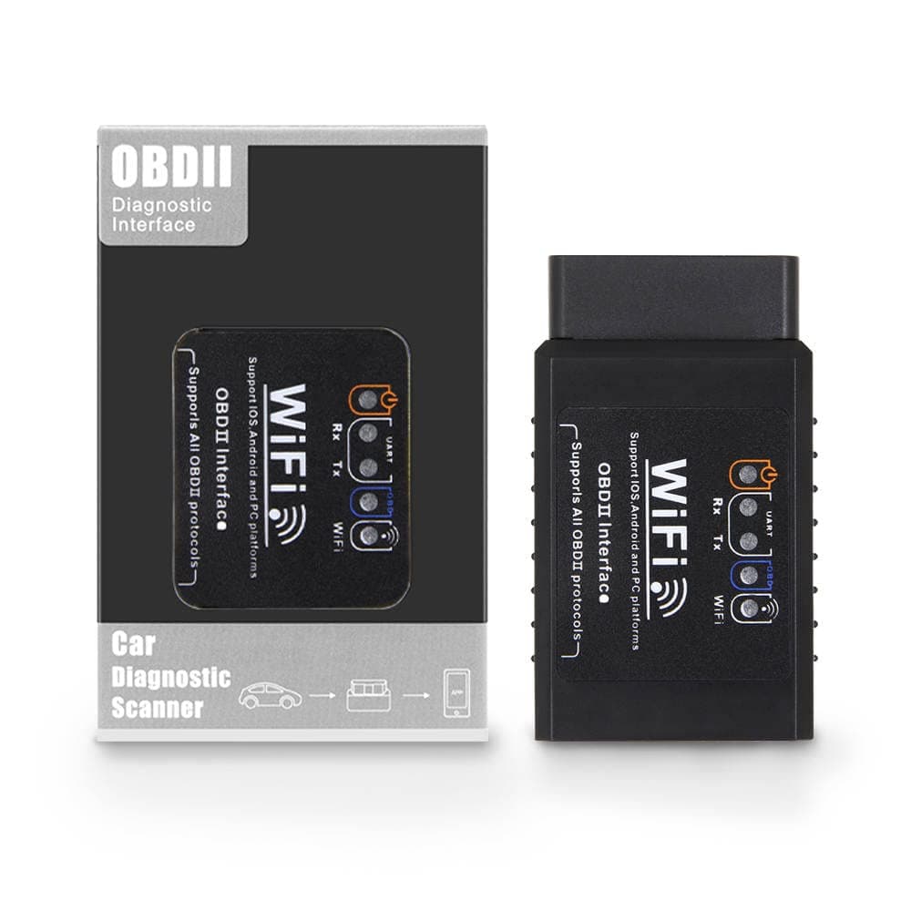 WiFi ELM327 OBD2 Adapter WiFi ELM 327 OBD2 Scanner for Android iOS iPhone OBDii Car Scanner Code Reader Connector Dongle OBD ELM327 OBD2 Scanner Diagnostic Tool Interface for Torque