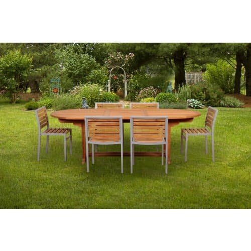Caluco Teak and Aluminum 7 Pc Dining Set