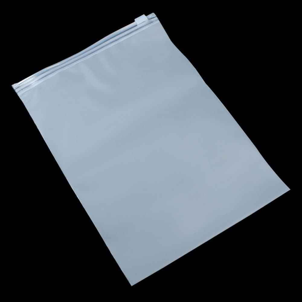 Matte Clear Plastic Storage Bag Zipper Seal Zip Lock Valve Slide Seal Package Bag (50, 9.8" X 6.6")
