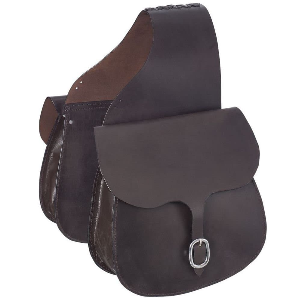 Tough 1 Leather Saddle Bag, Dark Oil Plain
