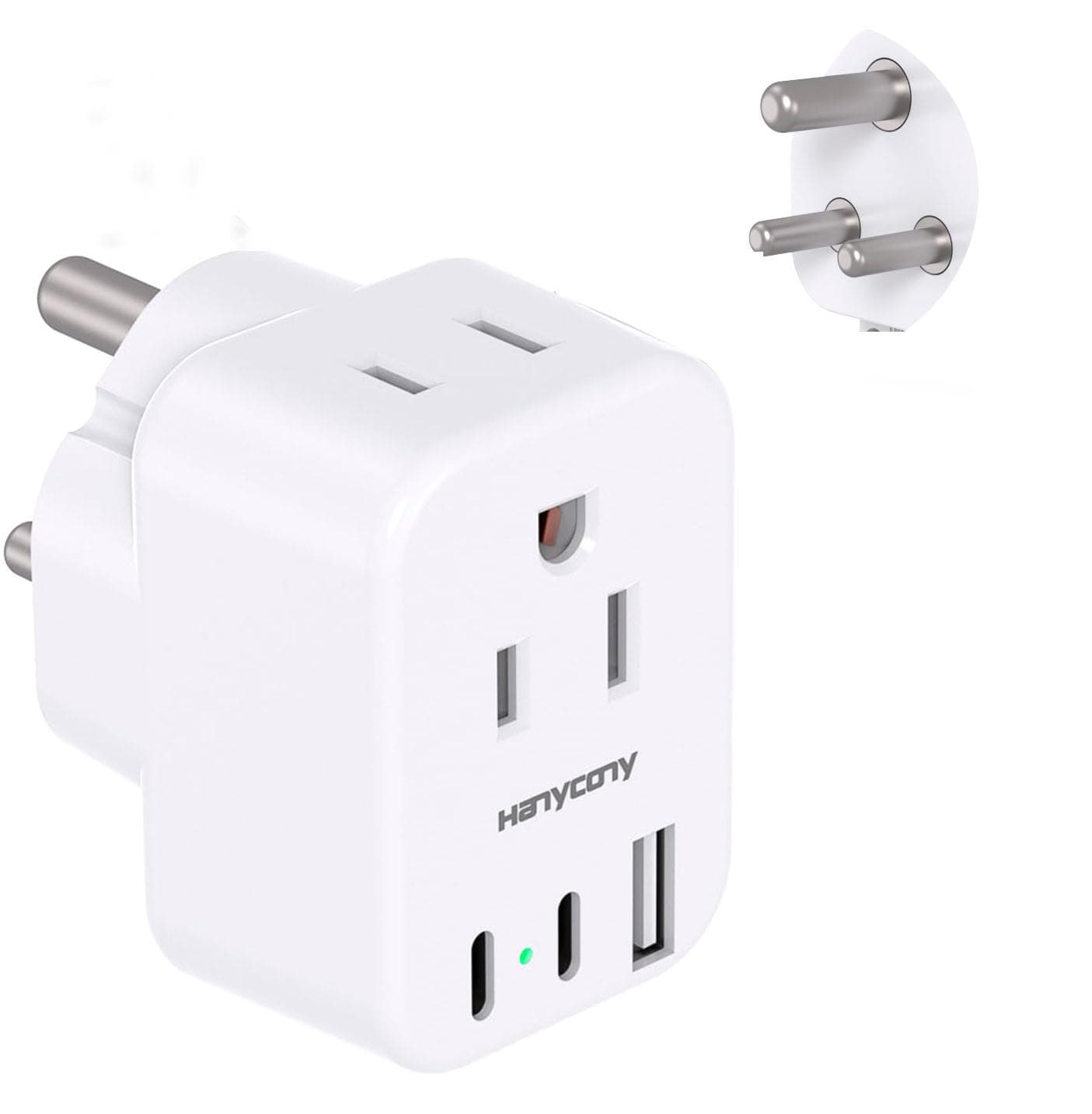 HANYCONY us to India Plug Adapter
