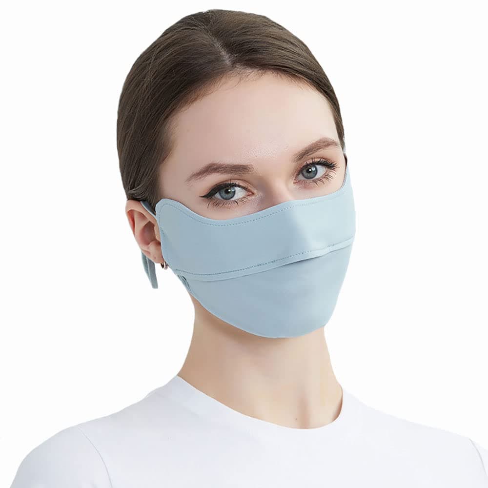 Funito Breathable mask, Washable Reusable Mask, UV Protection Thin Three-Dimensional Eye Protection Ice Silk Sunscreen Mask