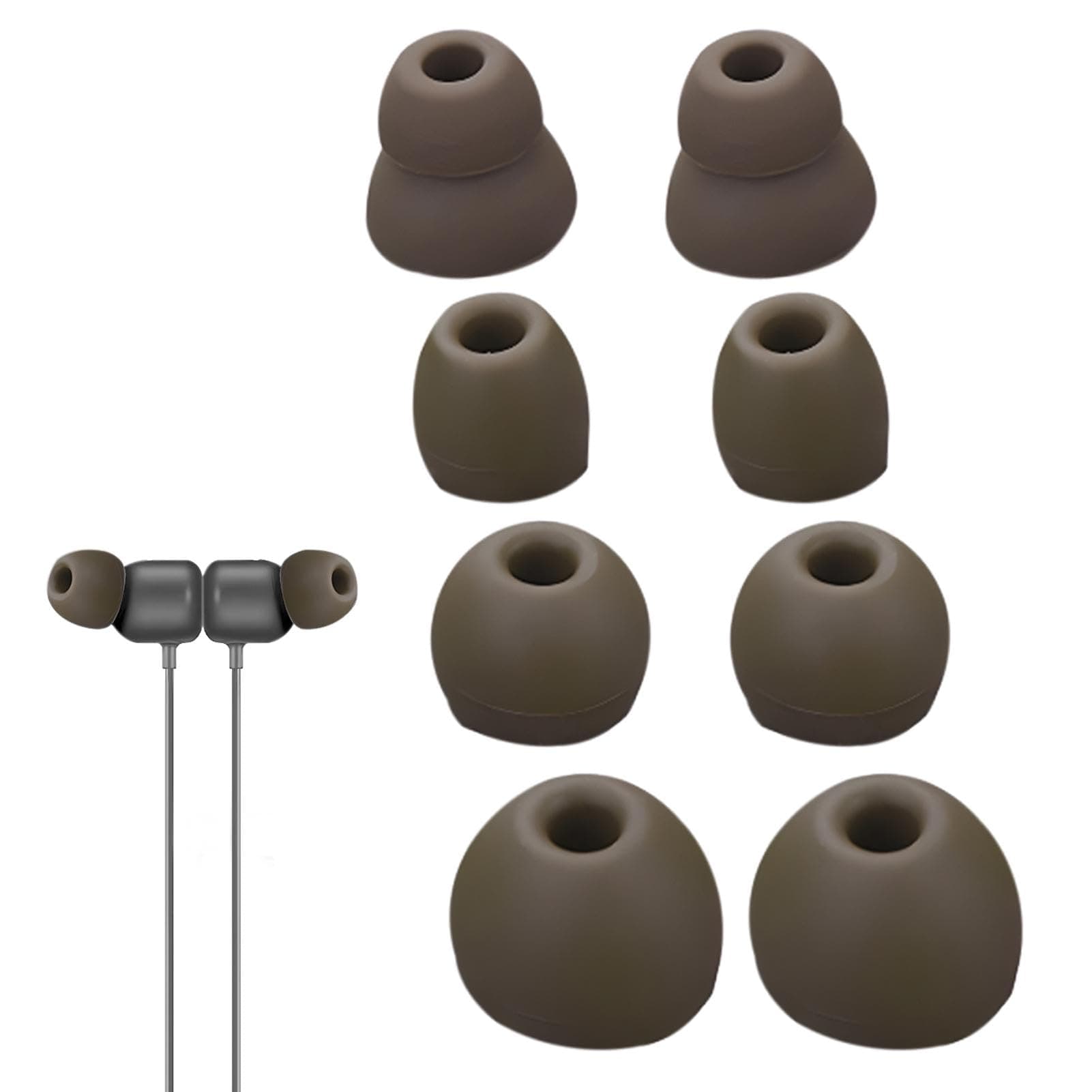 4 Pairs Ear Tips, 4 Size Moss Green Soft Silicone Earbuds Replacement Tips, Powerbeats Pro Ear Tips By Dre