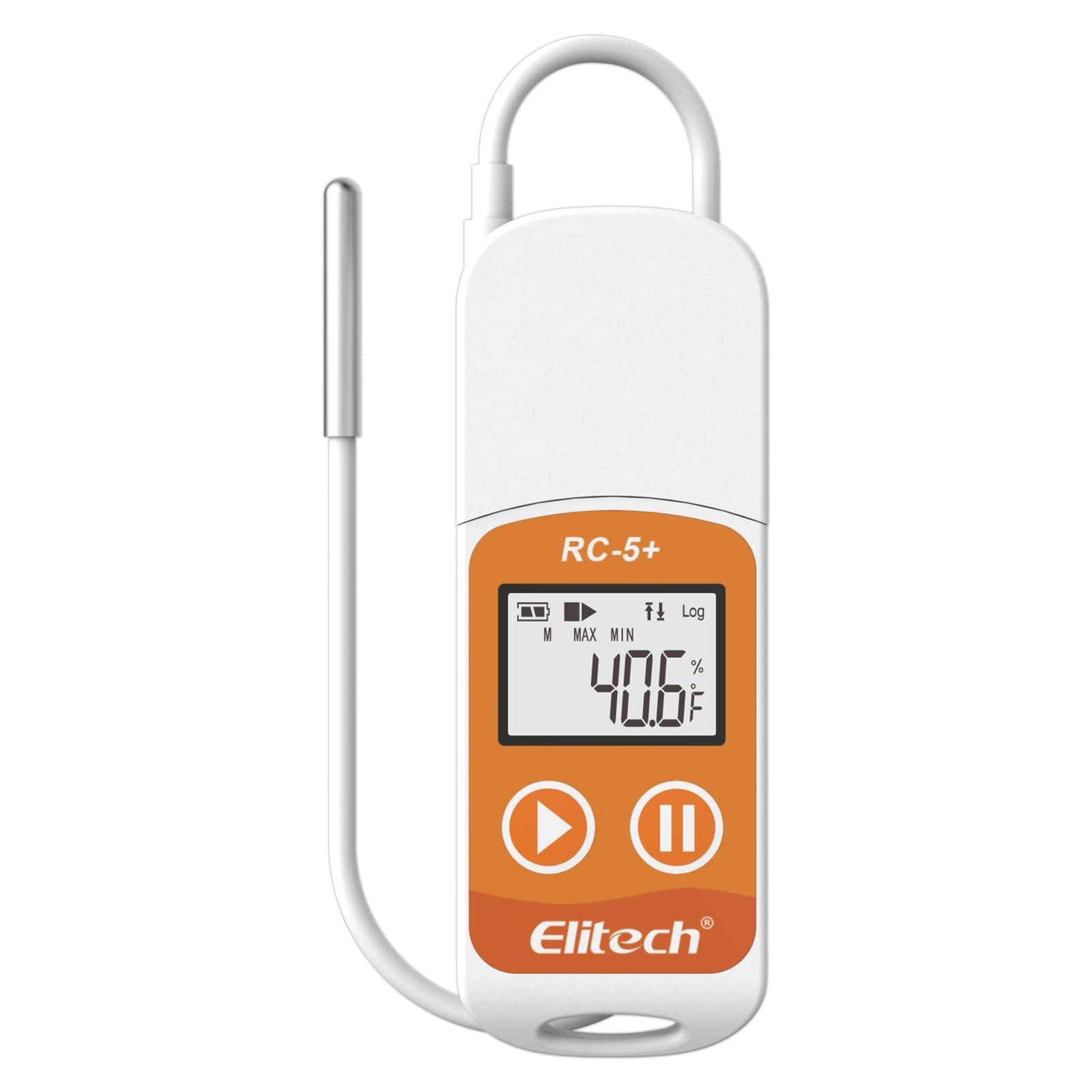 RC-5+ TE Digital PDF USB Temperature Data Logger Reusable Recorder Refrigerator Thermometer 32000 Points High Accuracy (Extra External Sensor)