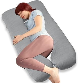 MOON PINE Pregnancy Pillow, U Shaped Full Body Pillow for Maternity Support, Sleeping Pillow with Cover for Pregnant Women (Cooling Grey)
