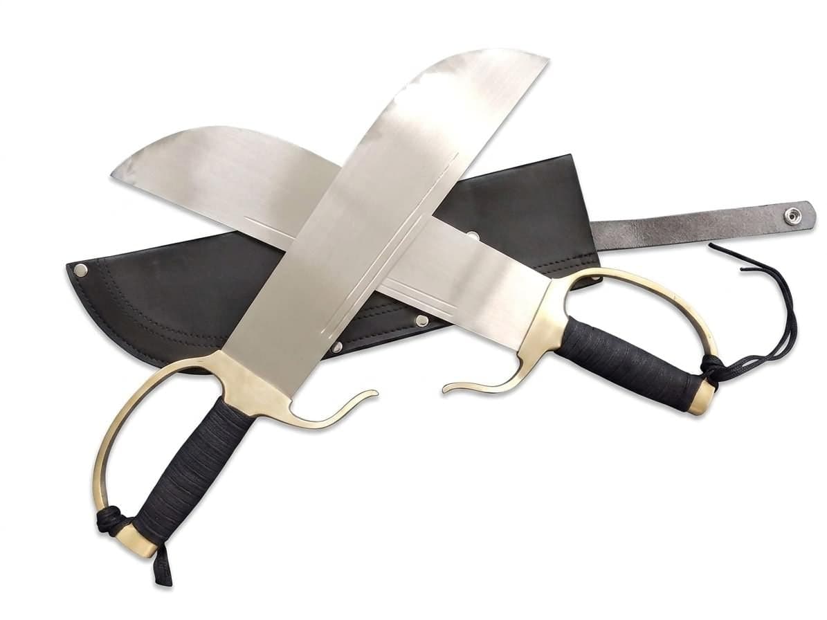 Wing Chun Bart Cham Dao LOONGSWORD - 16" Hand-Forged Medium Carbon Steel Blades, Ideal for Martial Arts Training and Collection