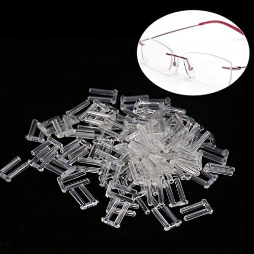 Rimless Frames Sleeves, 100pcs New Clear Plastic Compression Sleeves for Rimless Glasses Fixing Accessories Tools