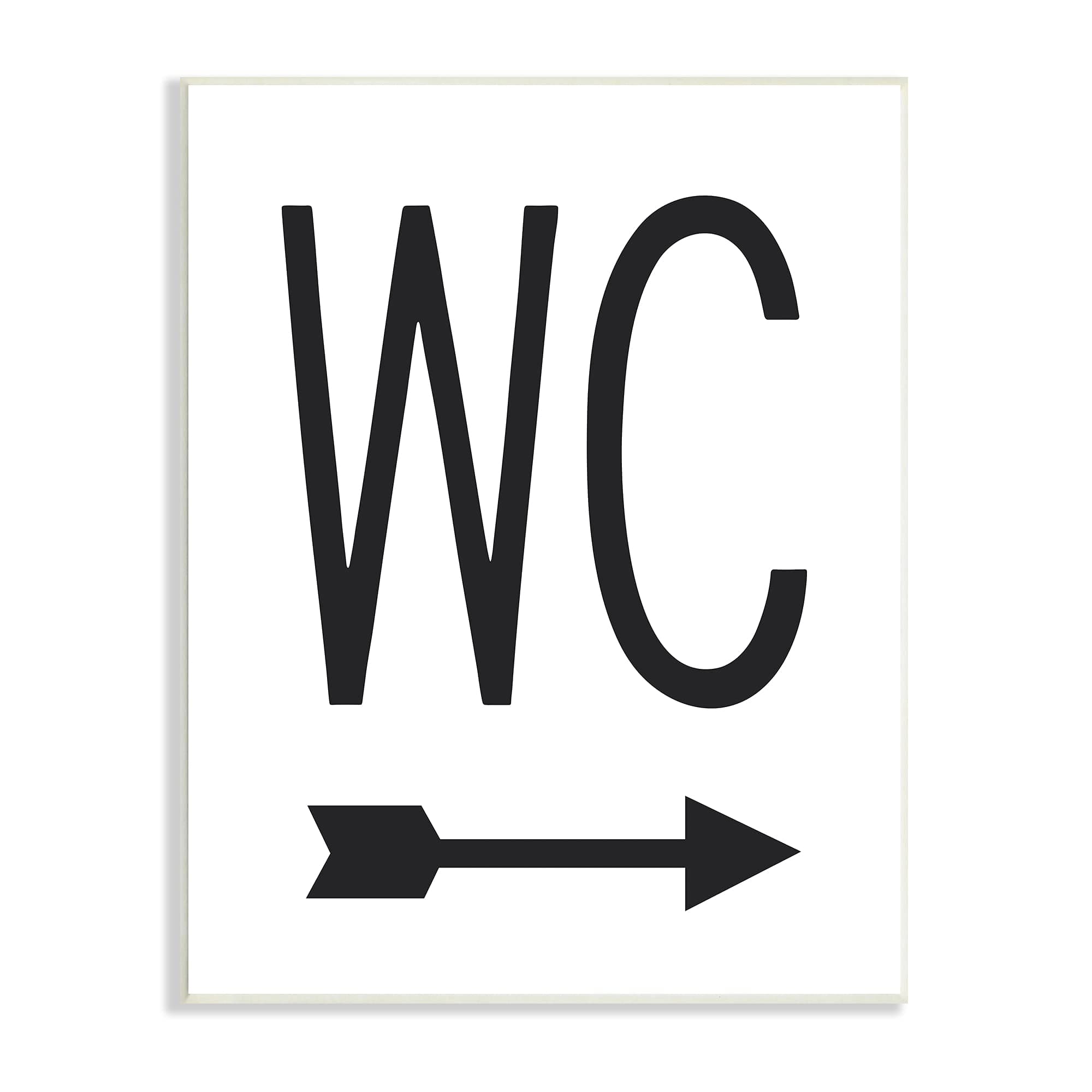 Stupell Industries WC Arrow Pointing Right Minimal Bathroom Typography