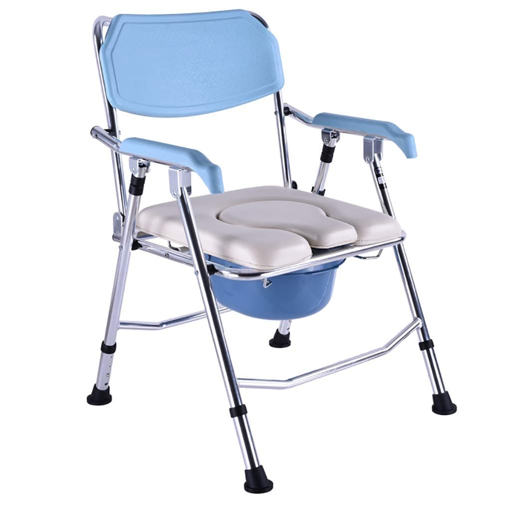 3 in 1 Bedside Commode, Toilet Safety Frame, Elevated Toilet Seat, Medical Aluminum Alloy Bedside Commode Chair Toilet Seat with Commode Bucket, Padded Arms