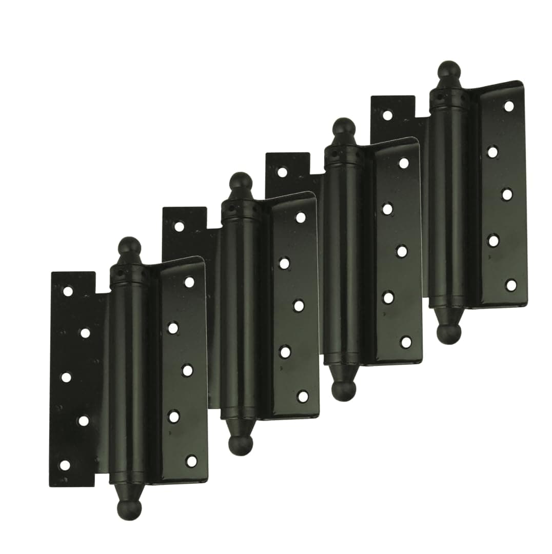 Robustline Single Action Spring Door Hinge Self-Closing Automatic Door Hinges - Multi Purpose - 4" (4, Black)