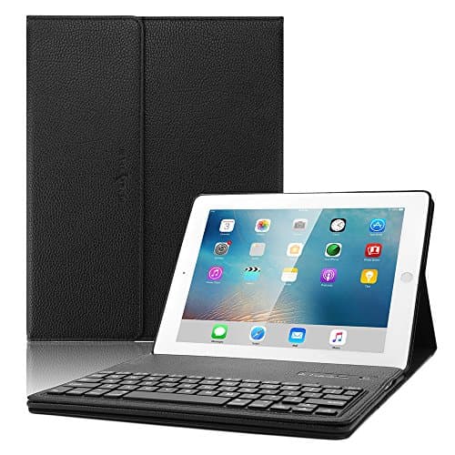 iPad 2 3 4 Keyboard case, Boriyuan Leather Smart Case Stand Folio Cover with Detachable Wireless Bluetooth Keyboard for Apple iPad 2/ ipad 3/ ipad 4 (9.7 inch) - Black
