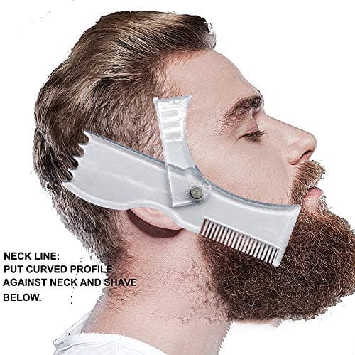 Beard Shaping and Styling Template Comb Tool| Beard Shaper Guide Template Kit - 8 style in 1 Comb Multi-liner for Perfect line up & Edging,Touch Styling With Any Trimmer or Razor
