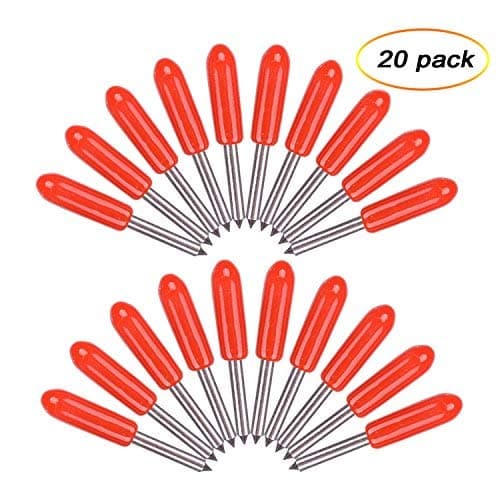 eborder 45 Degree Replacement Blade German Carbide Premium Cutting Blades for Cricut Paper Cutting Machines, 20 Pack (Red)