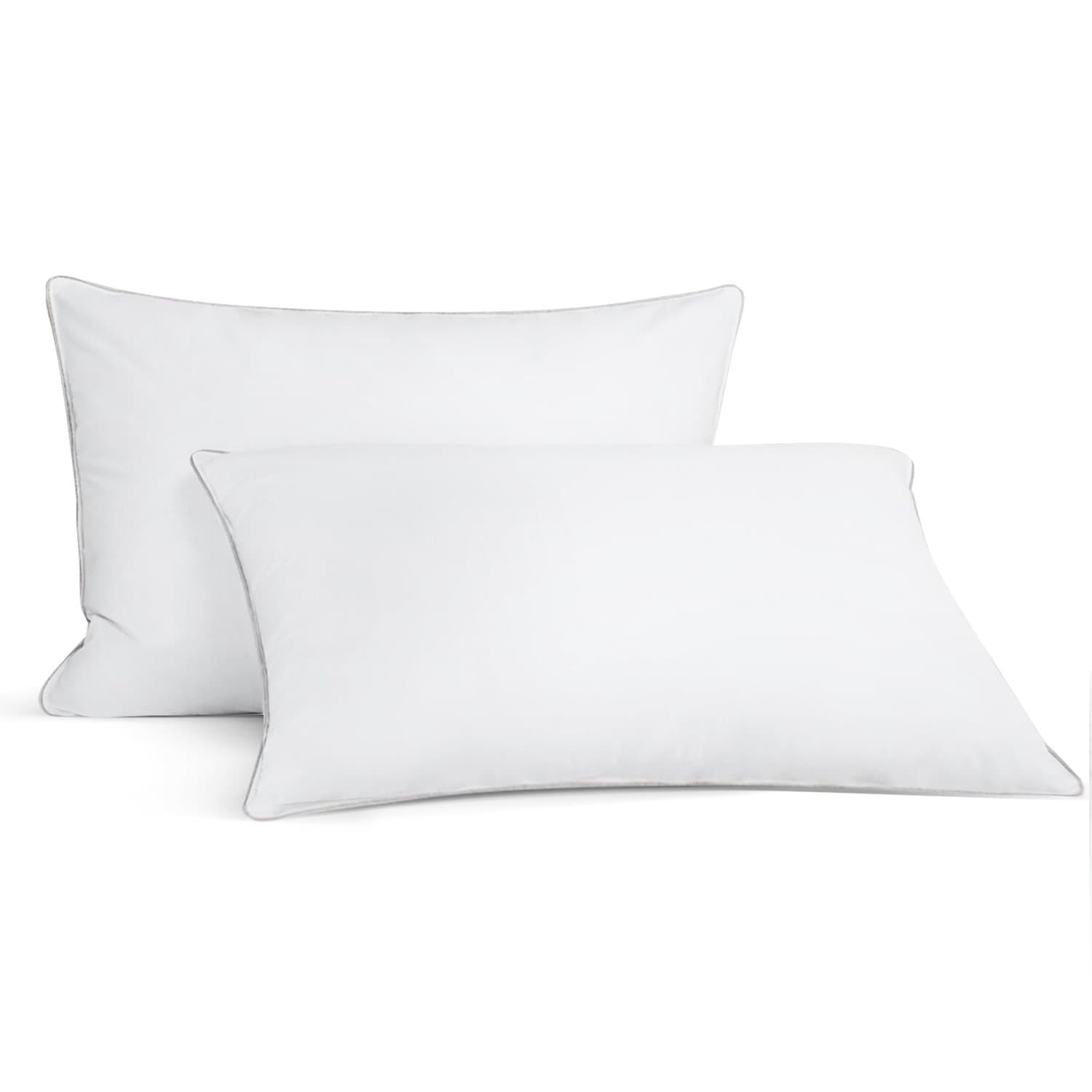 Park Hotel Collection Luxury White Down Feather Pillow (2-Pack) - Premium 100% Cotton Shell - King